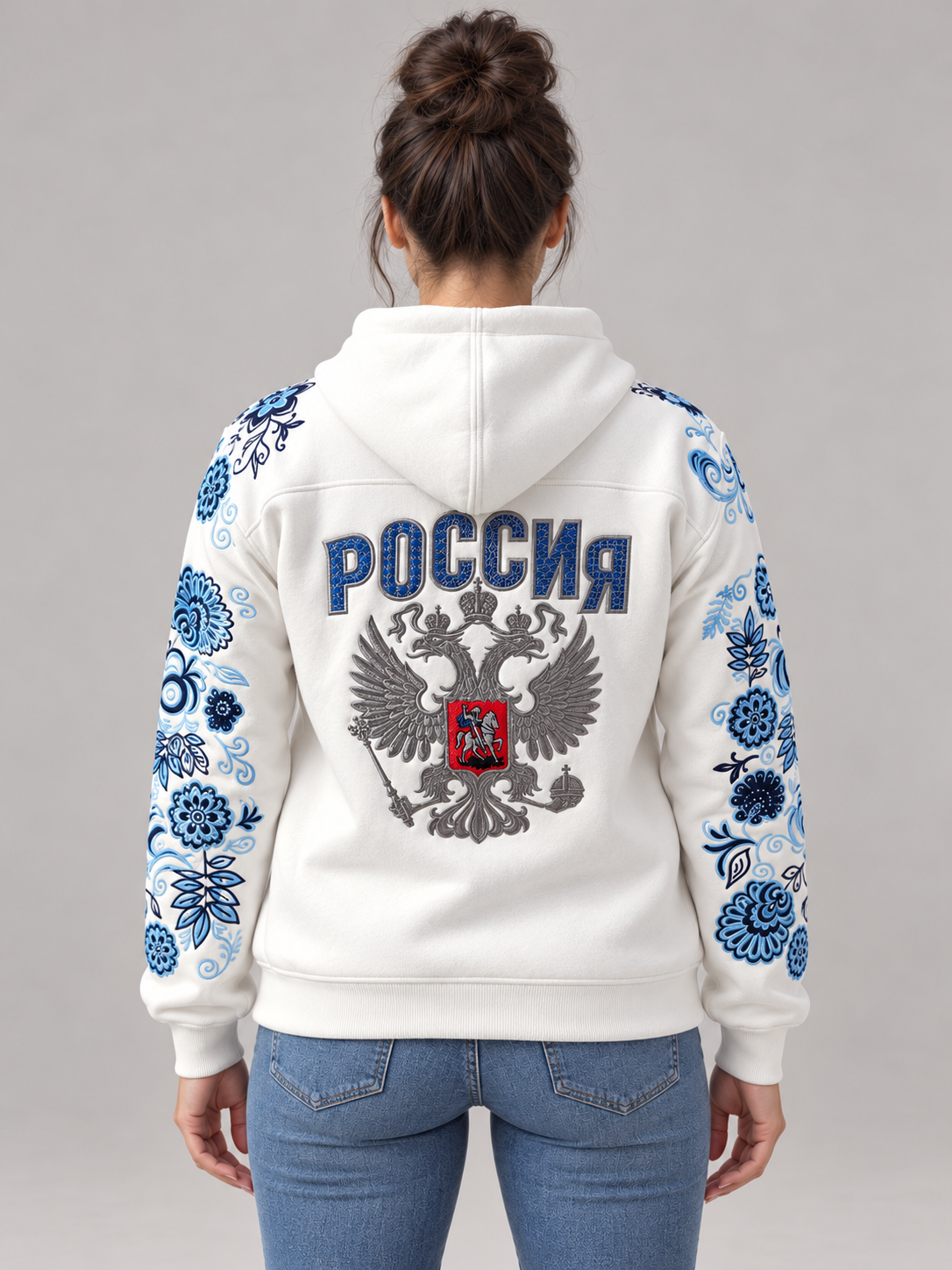 FELPA RUSSIA EDIZIONE LIMITATA UNISEX,  BIANCA